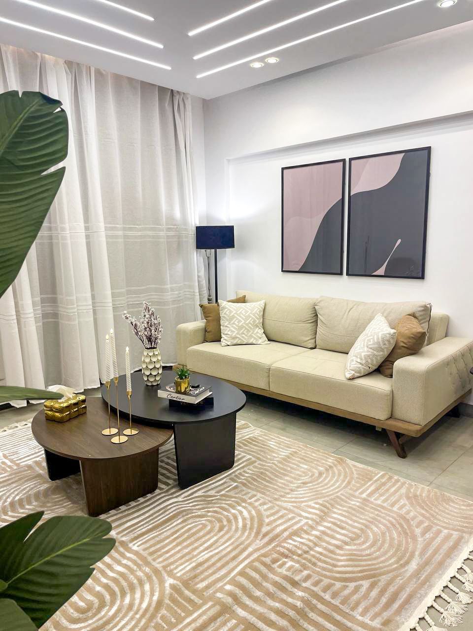 للإيجار مفروش شقة في مدينتي بمساحة 67 م2 تشطيب هاي لوكس 